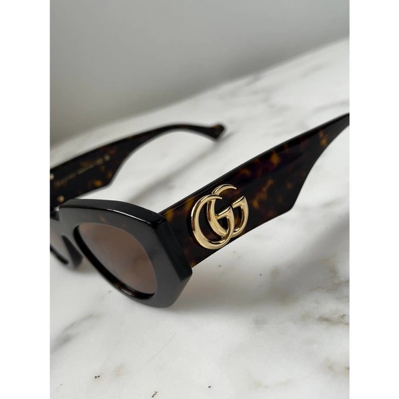 NEW Gucci GG1421S Brown Thick Rim Marmont Cat Eye Sunglasses - Picture 8 of 11